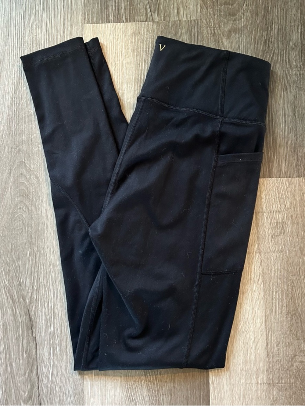Victoria's Secret Black Active Leggings with Interior Branding